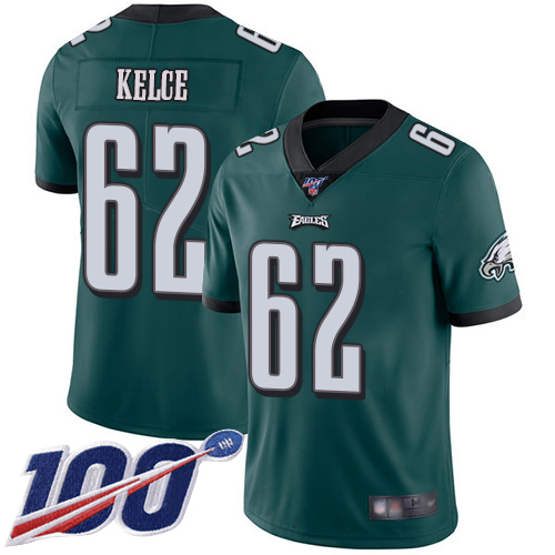 Men Philadelphia Eagles 62 Jason Kelce Midnight Green Team Color Vapor Untouchable NFL Jersey Limited Player1